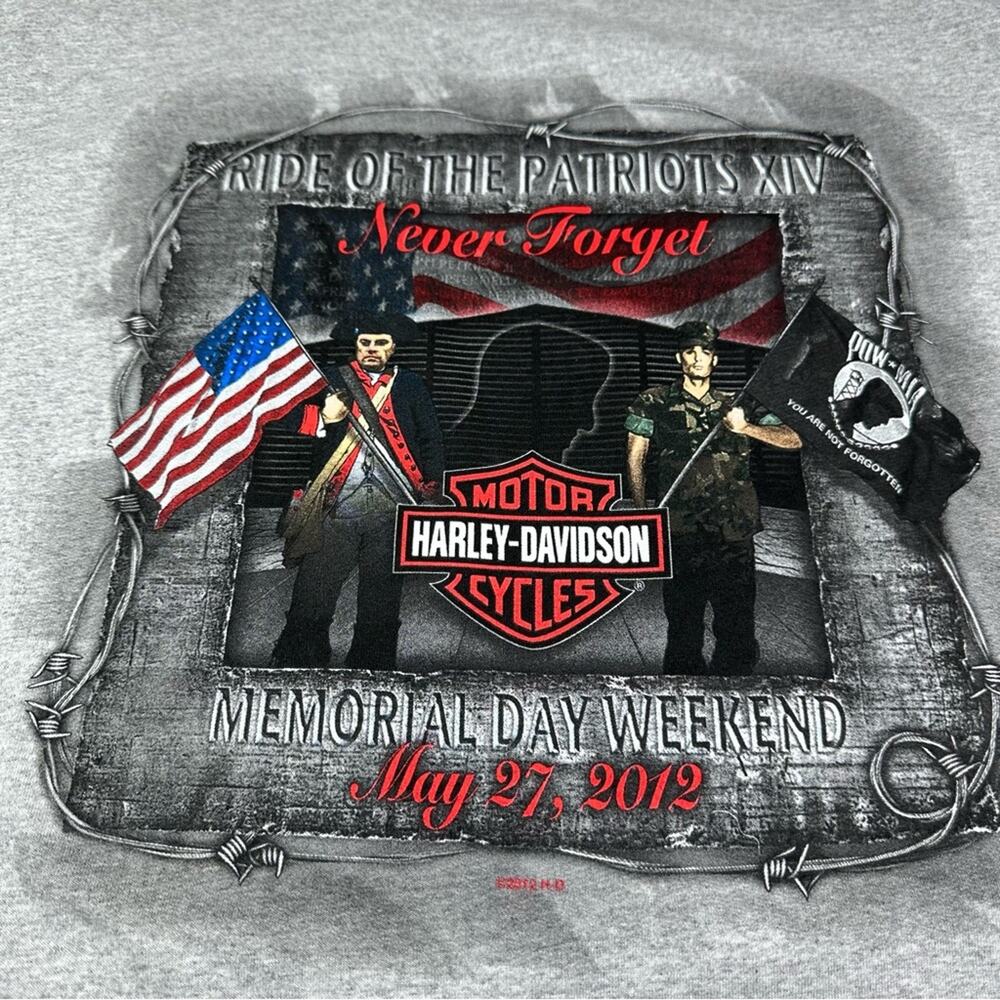 Harley-Davidson Ride of Patriots May 27, 2012 T-Shirt, GRAY